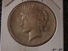 Peace Type Silver Dollar 1921 Extremely Fine