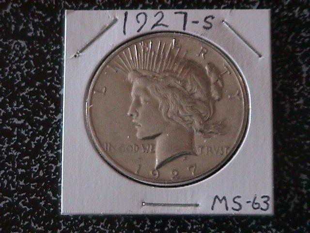 Peace Type Silver Dollar 1927-S MS #-63 Condition