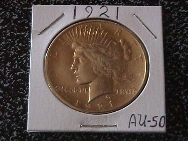 Peace Type Silver Dollar 1921 AU # 50 Condition