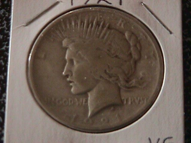 Peace Type Silver Dollar 1921 VG Condition