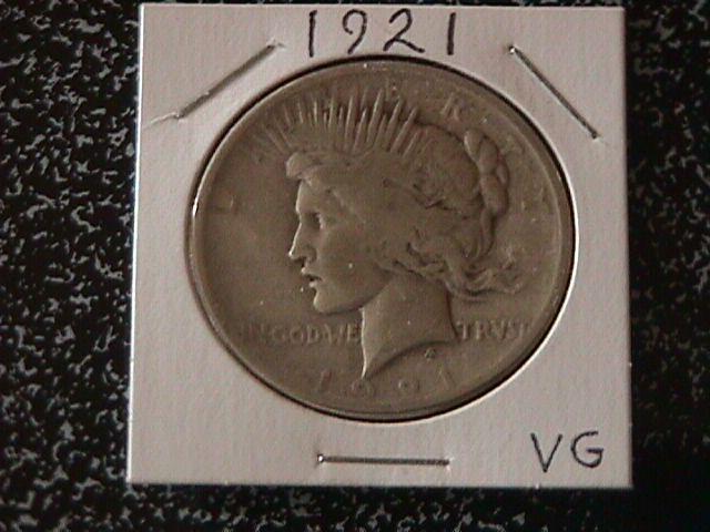 Peace Type Silver Dollar 1921 VG Condition