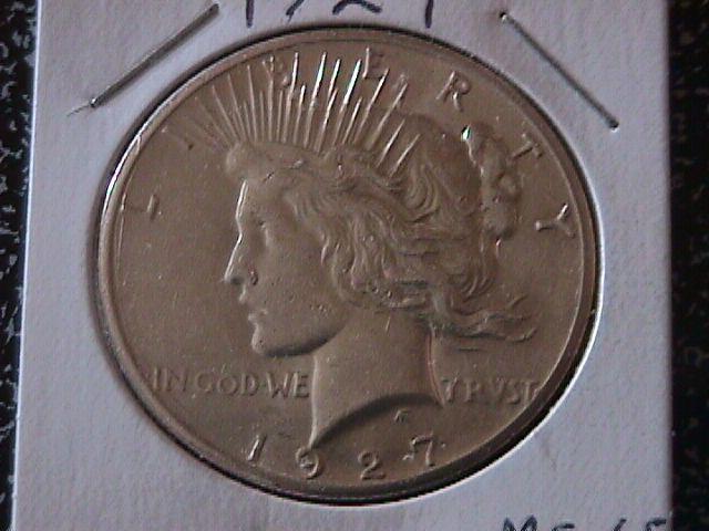 Peace Type Silver Dollar 1927 MS # 65