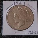 Peace Type Silver Dollar 1927 MS # 65