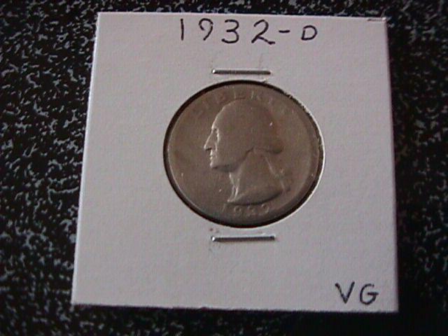 Washington Silver Quarter 1932-D VG