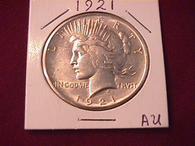 Peace Type Silver Dollar 1921 AU Condition