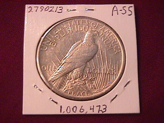 Peace Type Silver Dollar 1921 AU Condition