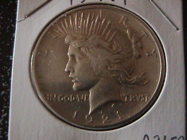 Peace Type Silver Dollar 1921 AU #50 Condition
