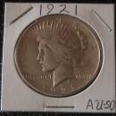 Peace Type Silver Dollar 1921 AU #50 Condition