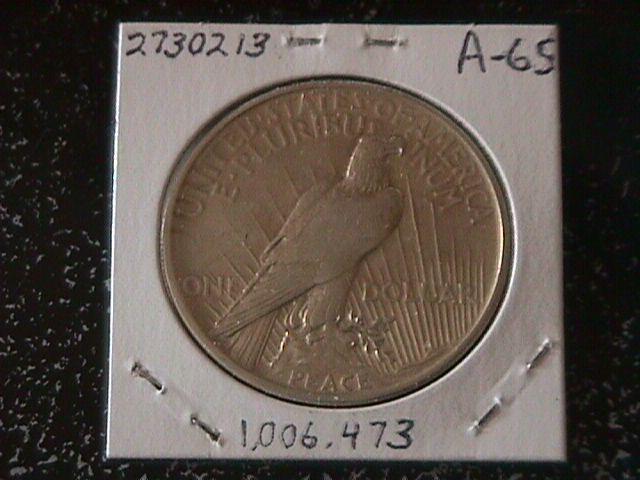Peace Type Silver Dollar 1921 AU #50 Condition