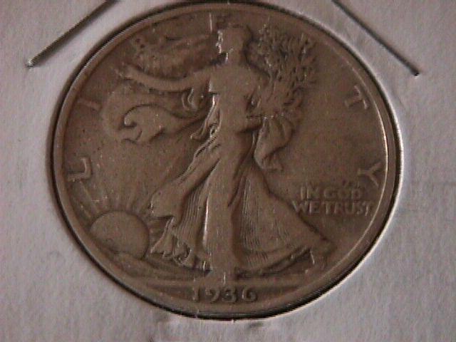Liberty Walking Silver Half Dollar 1936 Fine Condition