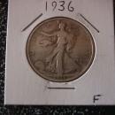 Liberty Walking Silver Half Dollar 1936 Fine Condition