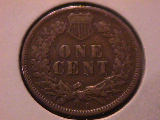 Indian Head Copper 1 Cent 1908-S Extremely Fine #40 Condition