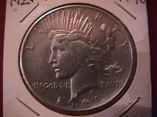 Peace Type Silver Dollar 1921 AU Condition