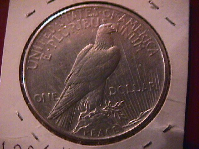 Peace Type Silver Dollar 1921 AU Condition