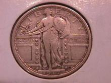 Standing Liberty Silver Quarter 1917 Variety #1 Extremely Fine Condition