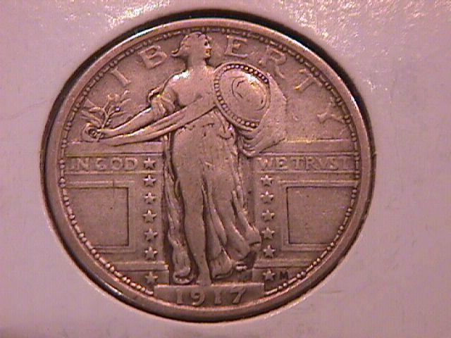 Standing Liberty Silver Quarter 1917 Variety #1 Extremely Fine Condition