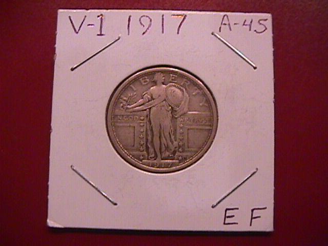 Standing Liberty Silver Quarter 1917 Variety #1 Extremely Fine Condition