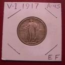 Standing Liberty Silver Quarter 1917 Variety #1 Extremely Fine Condition