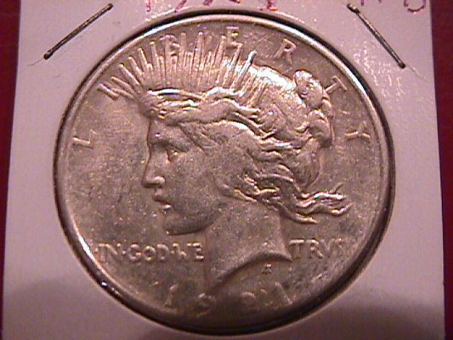 Peace Type Silver Dollar 1921 Almost Uncirculated Condition