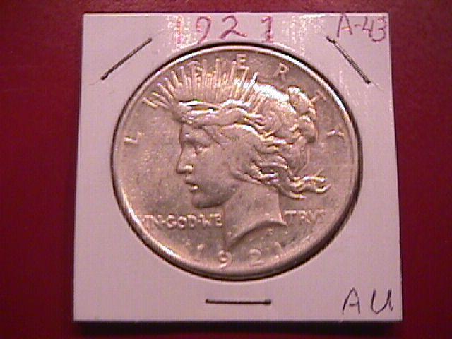 Peace Type Silver Dollar 1921 Almost Uncirculated Condition