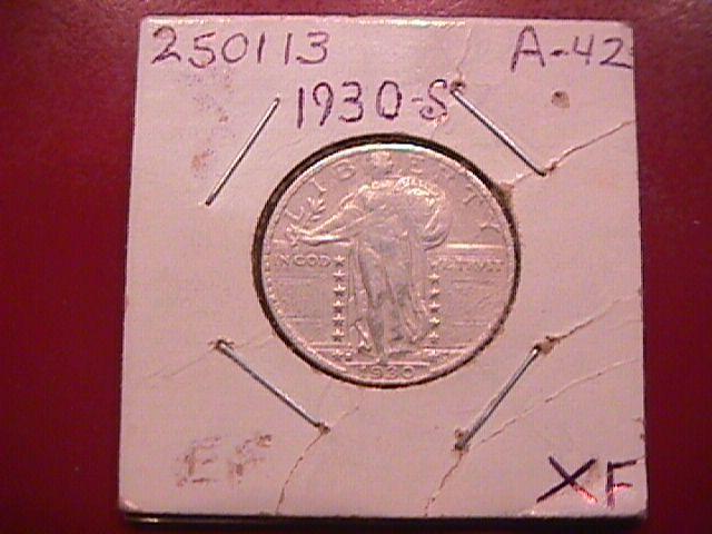 Standing Liberty Silver Quarter 1930-S Extremely Fine Condition
