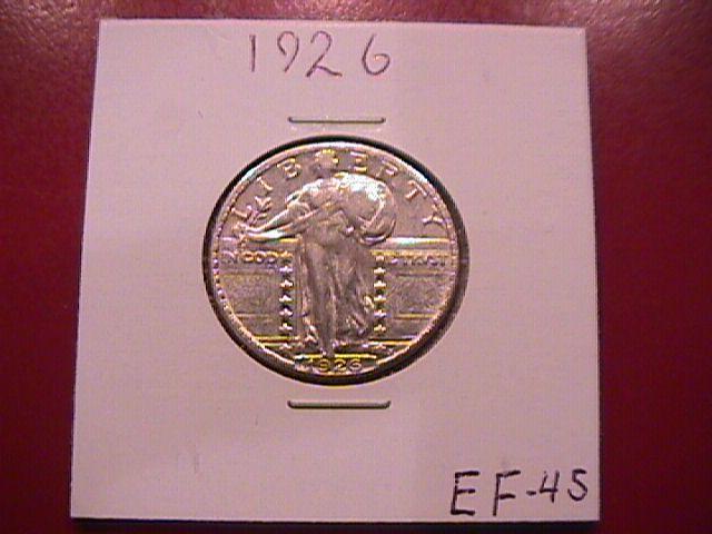 Standing Liberty Silver Quarter 1926 Extremely Fine Condition