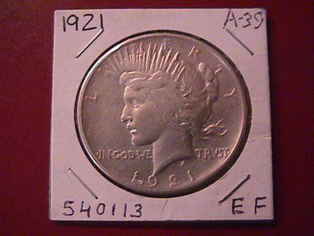 Peace Type Silver Dollar 1921 Extremely Fine Condition