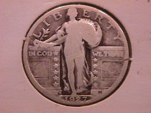 Standing Liberty Silver Quarter 1927-S Very Good Condition