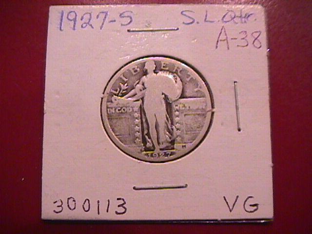 Standing Liberty Silver Quarter 1927-S Very Good Condition