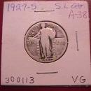 Standing Liberty Silver Quarter 1927-S Very Good Condition