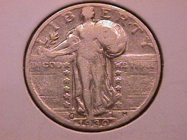 Standing Liberty Silver Quarter 1930-S Very Fine Condition