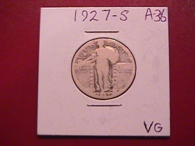 Standing Liberty Silver Quarter 1927-S Very Good Condition
