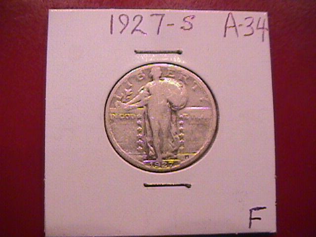 Standing Liberty Silver Quarter 1927-S Fine Plus Condition Condition