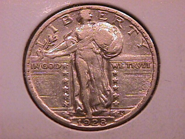 Standing Liberty Silver Quarter 1928-D Extremely Fine Condition