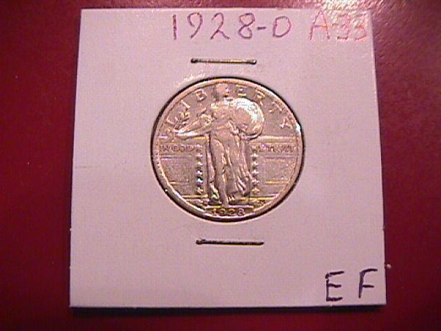 Standing Liberty Silver Quarter 1928-D Extremely Fine Condition