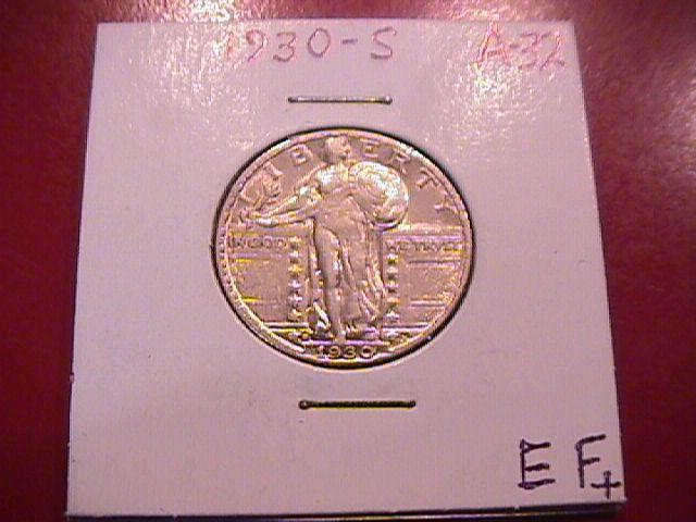 Standing Liberty Silver Quarter 1930-S Extremely Fine Plus Condition