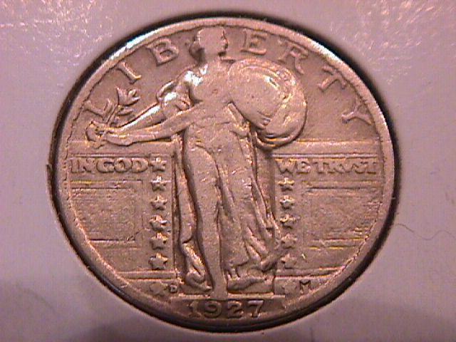 Standing Liberty Silver Quarter 1927-D Very Fine Plus Condition