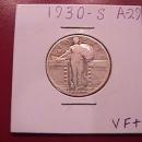 Standing Liberty Silver Quarter 1930-S Very Fine Plus Condition