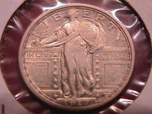 Standing Liberty Silver Quarter 1917 Type1 Extremely Fine Condition