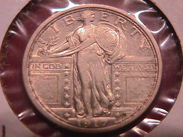 Standing Liberty Silver Quarter 1917 Type1 Extremely Fine Condition