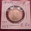 Standing Liberty Silver Quarter 1917 Type1 Extremely Fine Condition