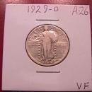Standing Liberty Silver Quarter 1929-D Very Fine Condition