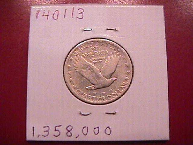 Standing Liberty Silver Quarter 1929-D Very Fine Condition