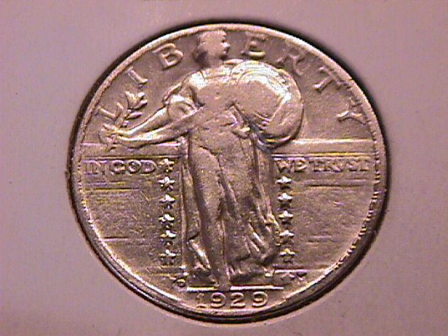 Standing Liberty Silver Quarter 1929-D Very Fine Plus Condition