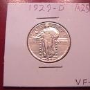 Standing Liberty Silver Quarter 1929-D Very Fine Plus Condition