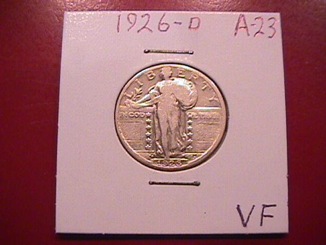 Standing Liberty Silver Quarter 1926-D Very Fine Condition