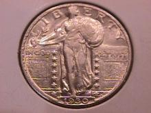 Standing Liberty Silver Quarter 1930 Almost Uncirculated Condition