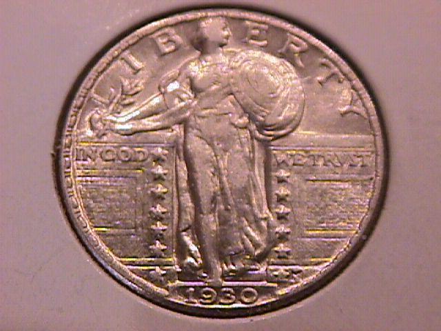 Standing Liberty Silver Quarter 1930 Almost Uncirculated Condition