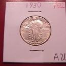 Standing Liberty Silver Quarter 1930 Almost Uncirculated Condition