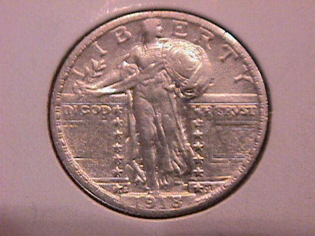 Standing Liberty Silver Quarter 1918-S Very Fine Plus Condition